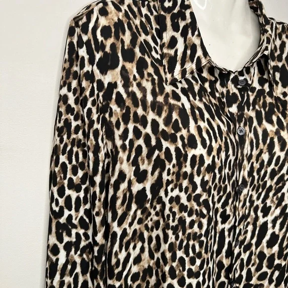Banana Republic Dillon Classic Fit Long Sleeve Animal Print Medium - Picture 12 of 14